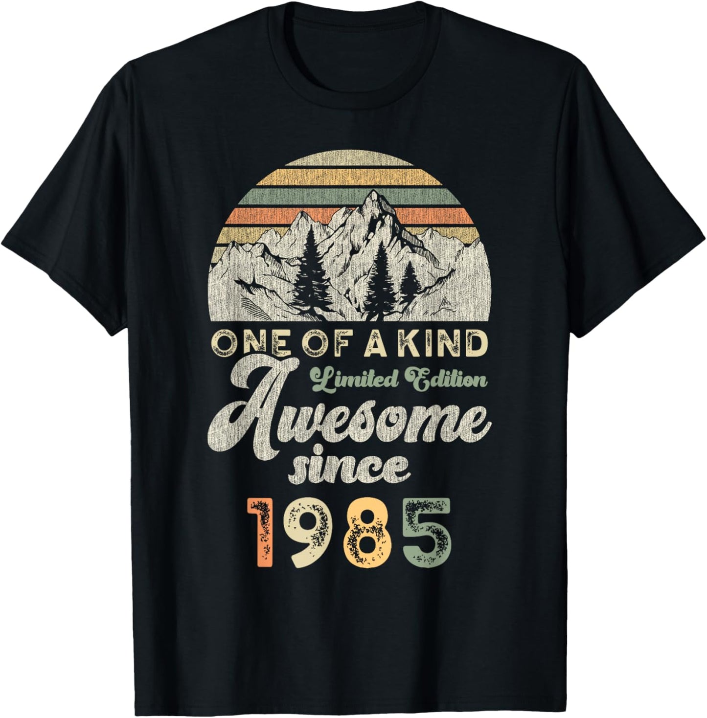 Awesome Since 1985 Birthday 40 Years Mountains T-Shirt - T-Shirt | Black