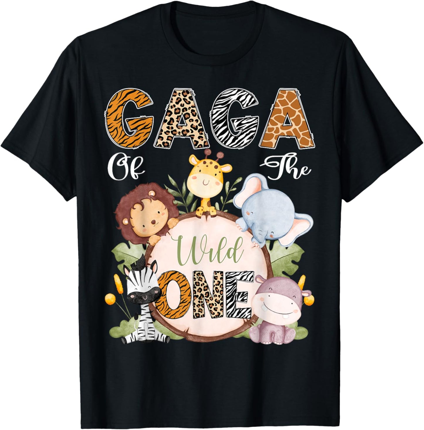 Gaga Of The Wild One 1St Birthday Safari Woodland T-Shirt - T-Shirt | Black