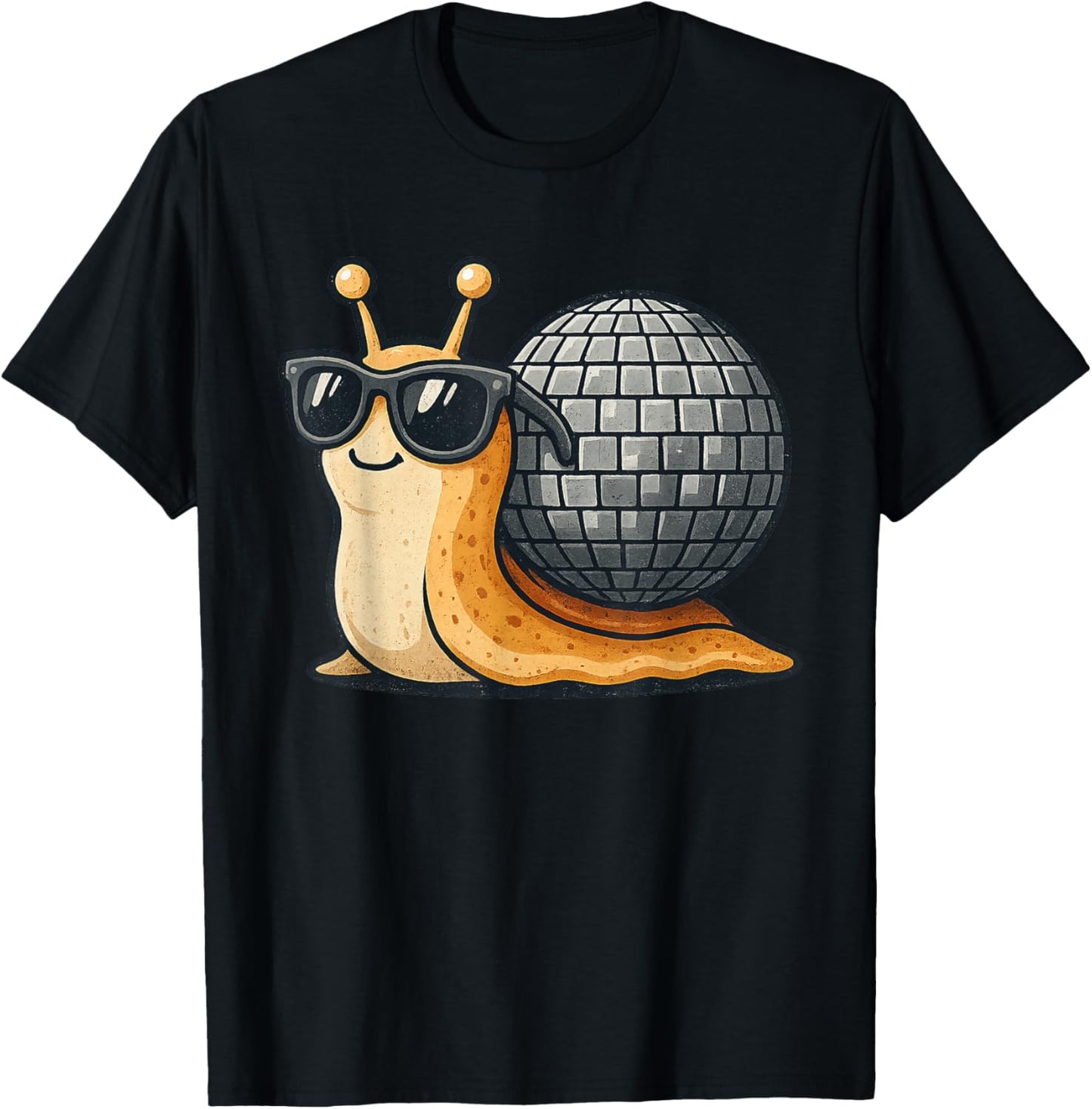 Disco Snail Funny Retro Cool Party T-Shirt - T-Shirt | Black