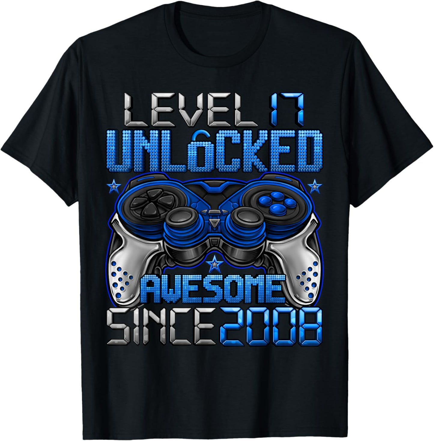Level 17 Unlocked 17 Year Old Gifts Boys 17th Birthday Boy T-Shirt - T-Shirt | Black