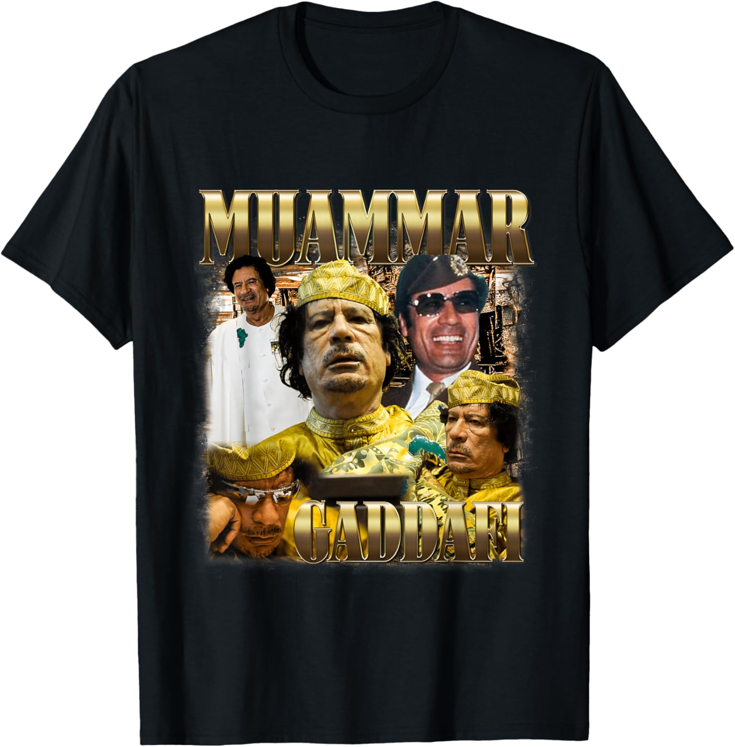 Libyan Dictator Muammar Gaddafi Dinar Revolutionary , Black, S T-Shirt - T-Shirt | Black