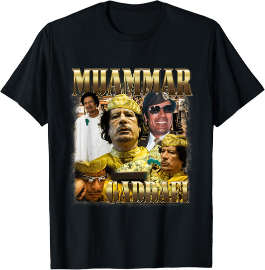 Libyan Dictator Muammar Gaddafi Dinar Revolutionary , Black, S T-Shirt - T-Shirt | Black