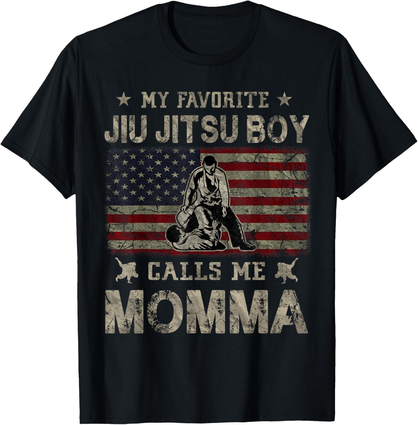 My Favorite Jiu Jitsu Boy Calls Me Momma Mother's Day T-Shirt - T-Shirt | Black