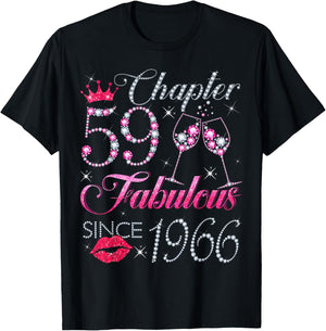 Chapter 59 Fabulous Since 1966 59Th Birthday Gift T-Shirt - T-Shirt | Black