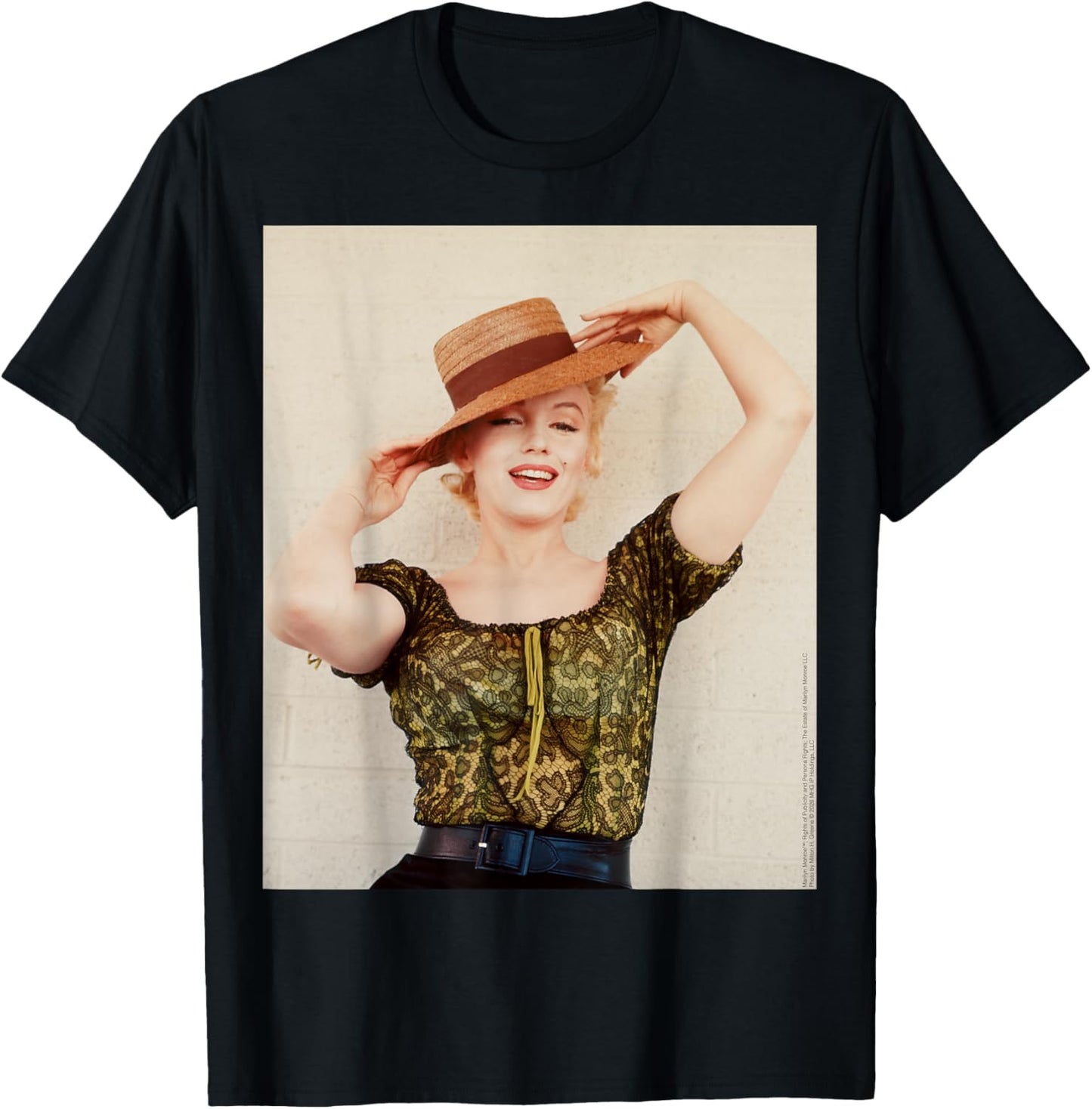 Backlot Session Hat Color Portrait by Milton H Greene T-Shirt - T-Shirt | Black