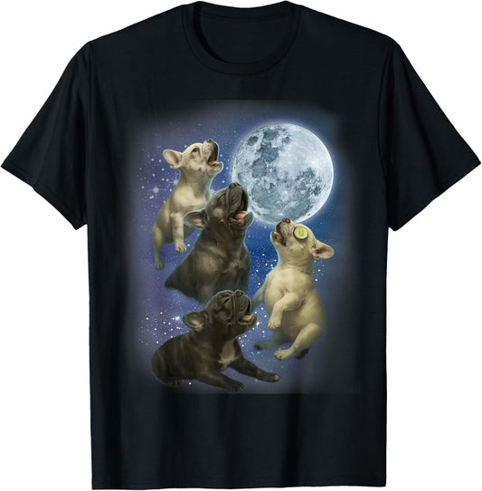 Pibble Howling at The Moon Gen Z Meme Dogs Lovers Men Women T-Shirt - T-Shirt | Black