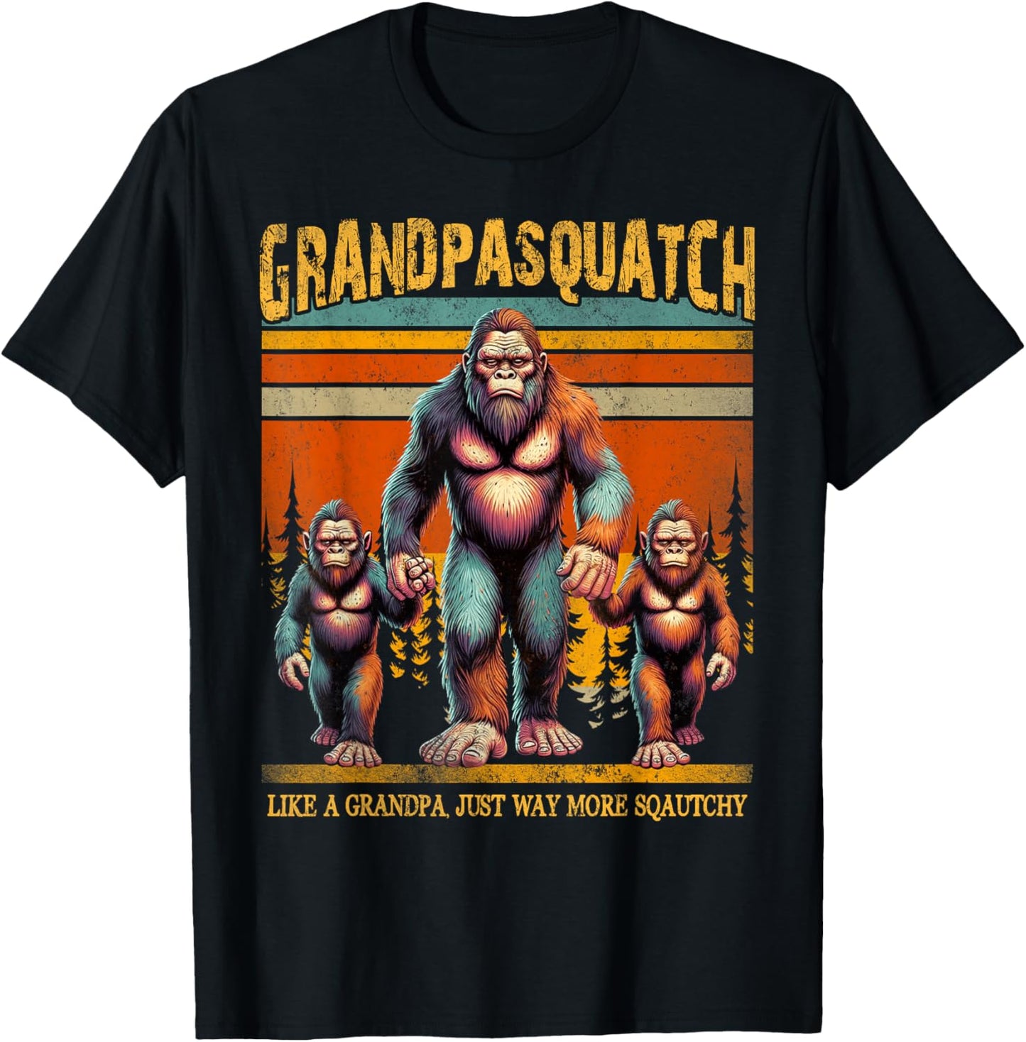 A Grandpa Like Me Is Hard To Find, Bigfoot Grandpa Sasquatch T-Shirt - T-Shirt | Black