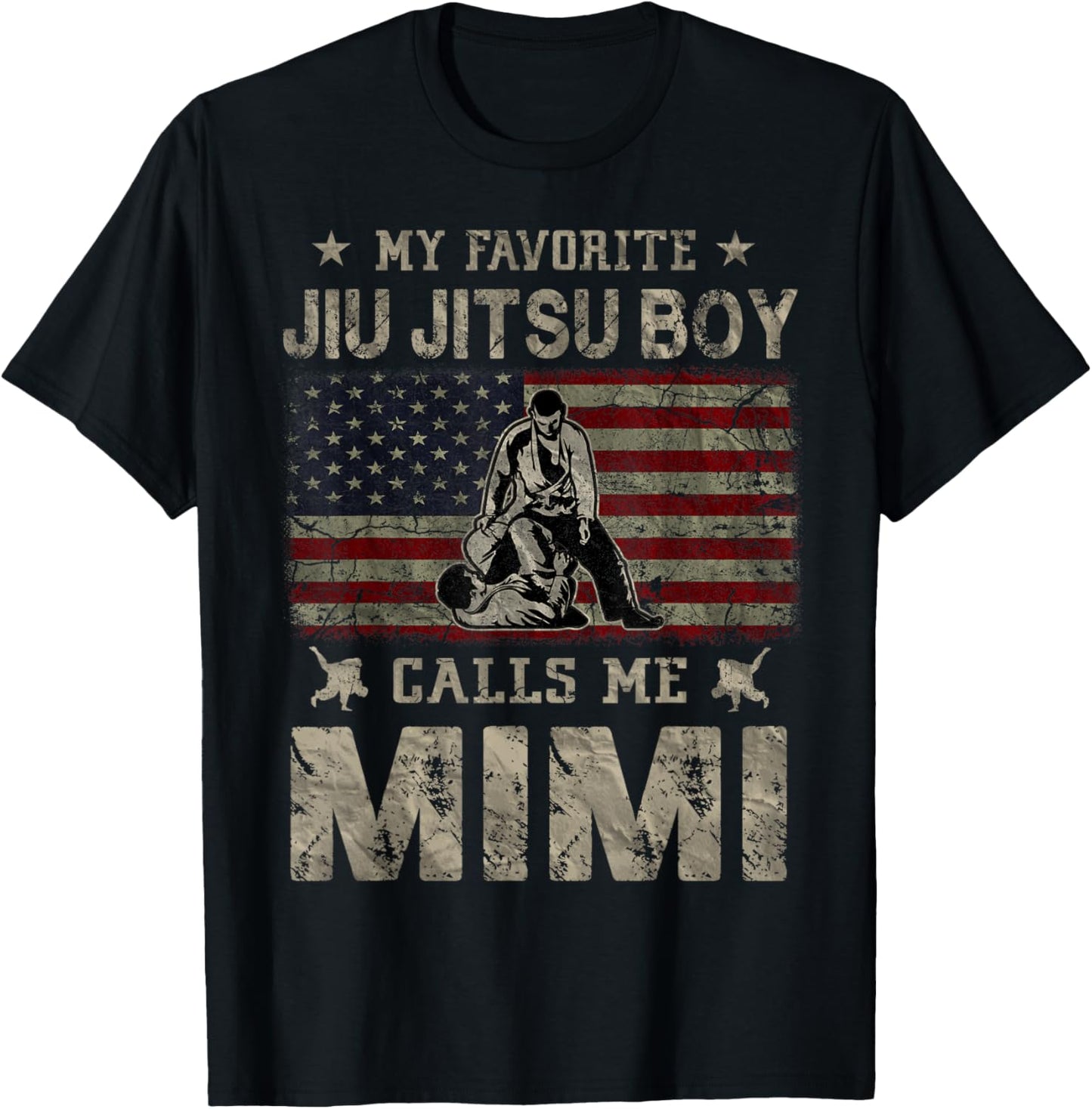 My Favorite Jiu Jitsu Boy Calls Me Mimi Mother's Day T-Shirt - T-Shirt | Black
