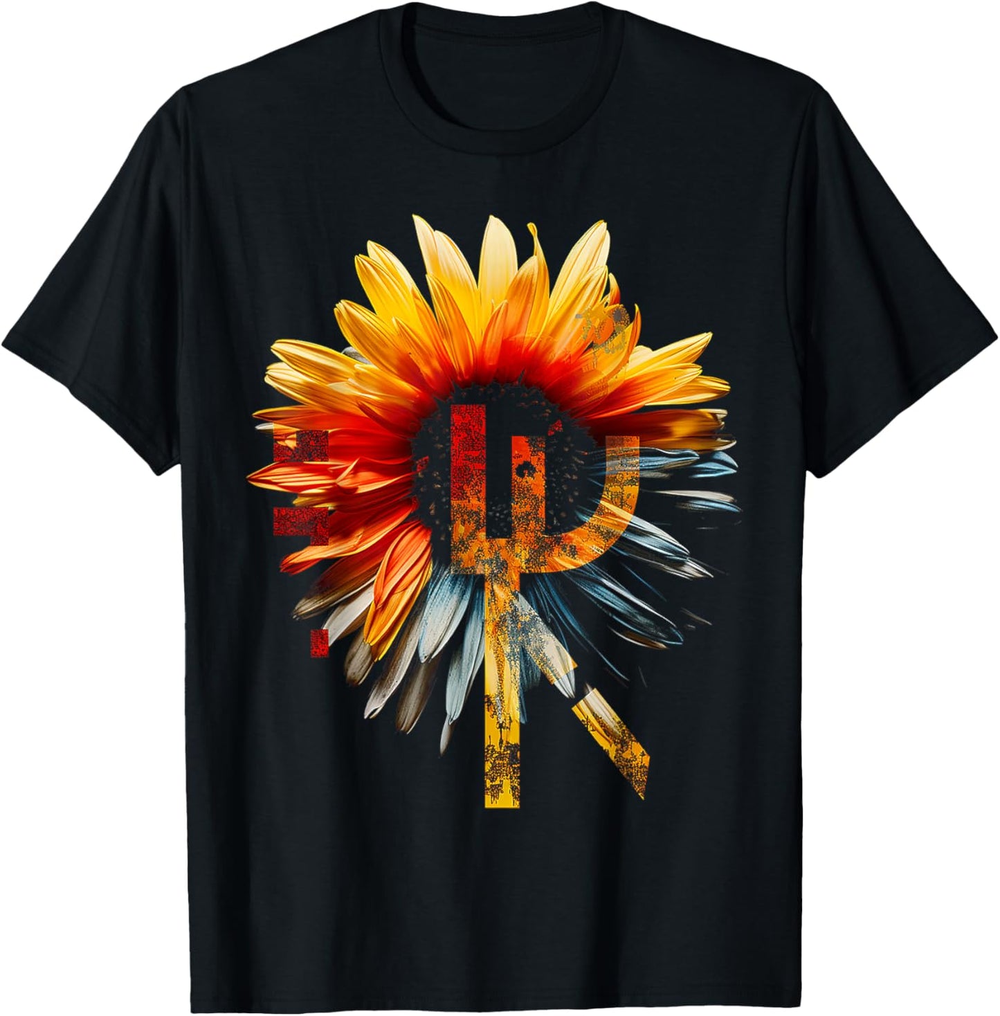 Blumenmalerei Motiv Kunst Kunst Blume T-Shirt - T-Shirt | Black