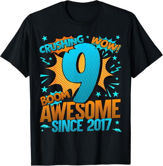 9 Year Old Gifts for Boys 9th Birthday Boy 9 Year Old Boy T-Shirt - T-Shirt | Black