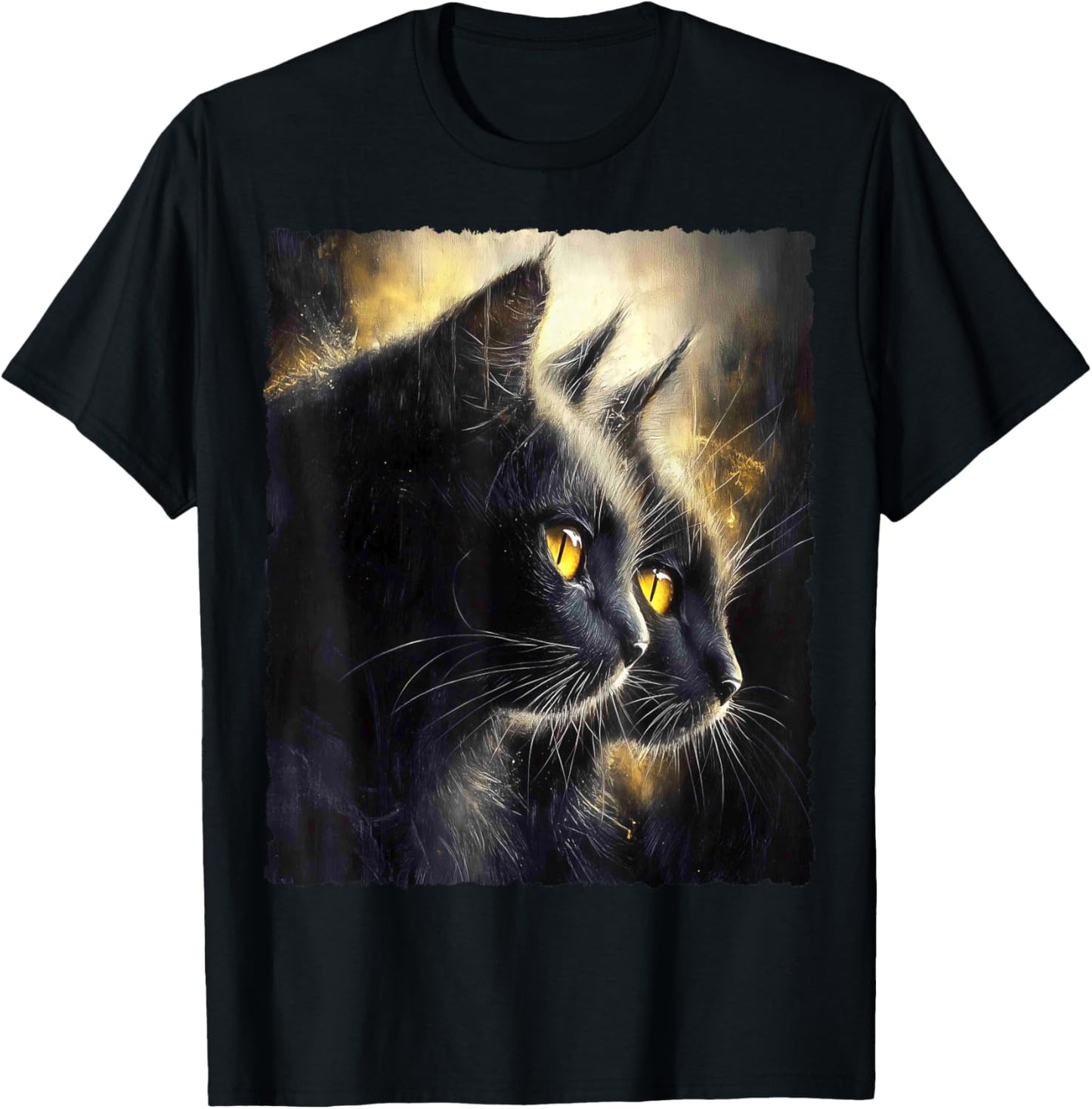 Cute Magical Cat Kitten Fantasy Art Design T-Shirt - T-Shirt | Black
