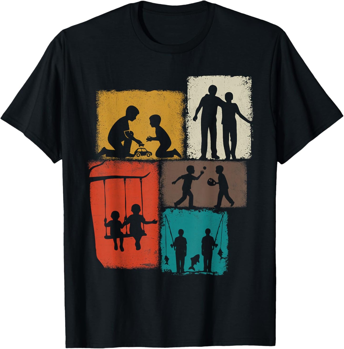 Brother Vintage Collage Boy Bro T-Shirt - T-Shirt | Black