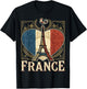France Heart Vintage National T-Shirt - T-Shirt | Black