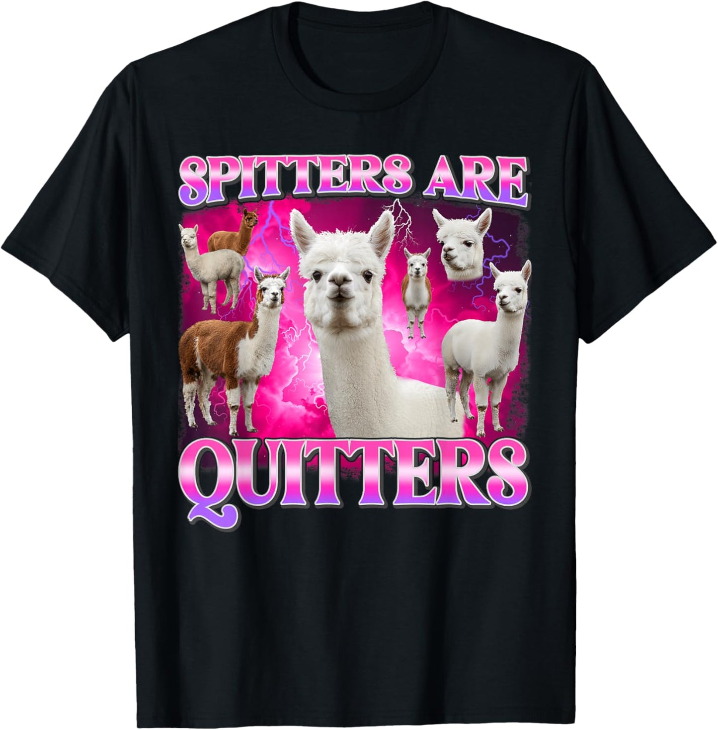 Inappropriate Funny Spitters are Quitters Bootleg Graphic T-Shirt - T-Shirt | Black
