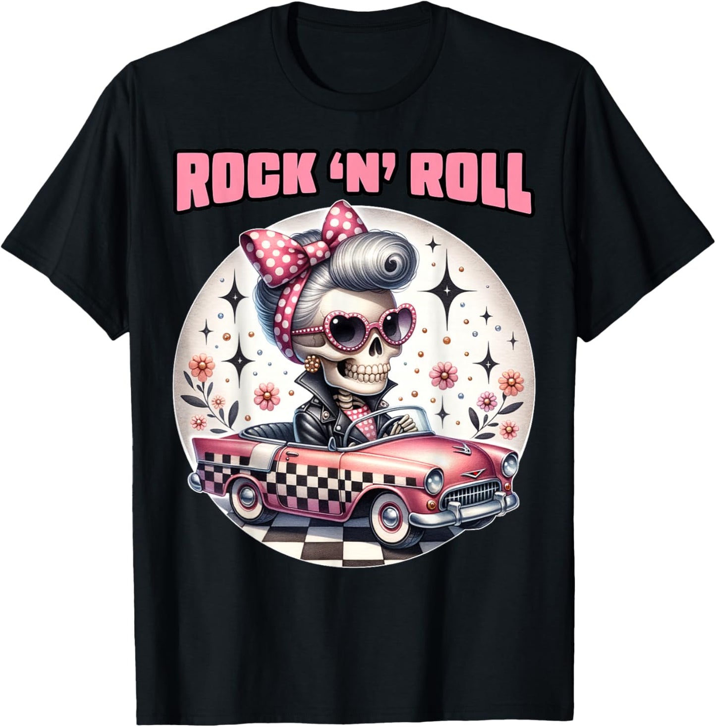 Rock N Roll 50s Sock Hop Dance Doo Wop Rockabilly 1950s Art T-Shirt - T-Shirt | Black