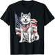 Akita 4th of July Patriotic Dog T-Shirt - T-Shirt | Black