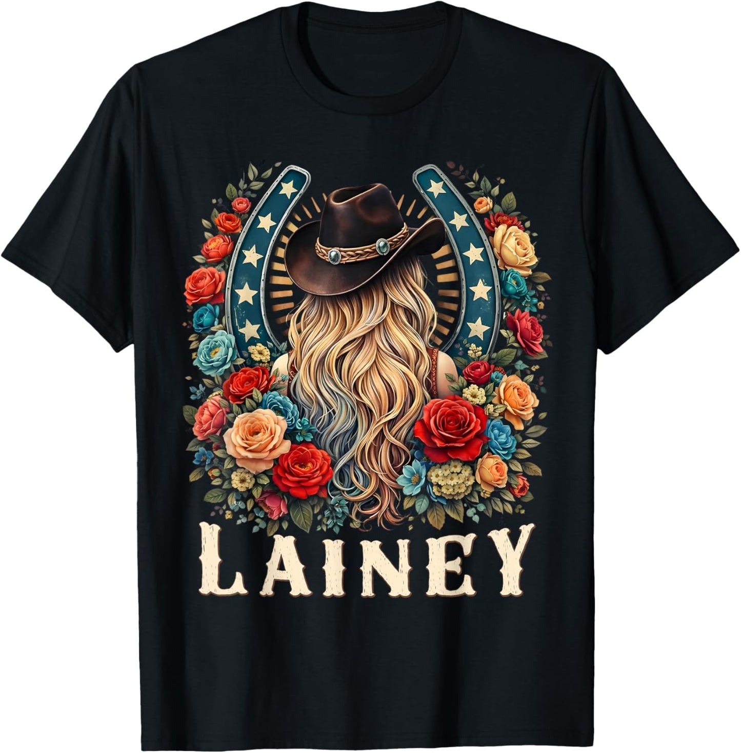 Retro Lainey Name T-Shirt - T-Shirt | Black