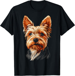 Silky Terrier Dog Motif Pet Illustration Silky Terrier Men Women Kids T-Shirt - T-Shirt | Black