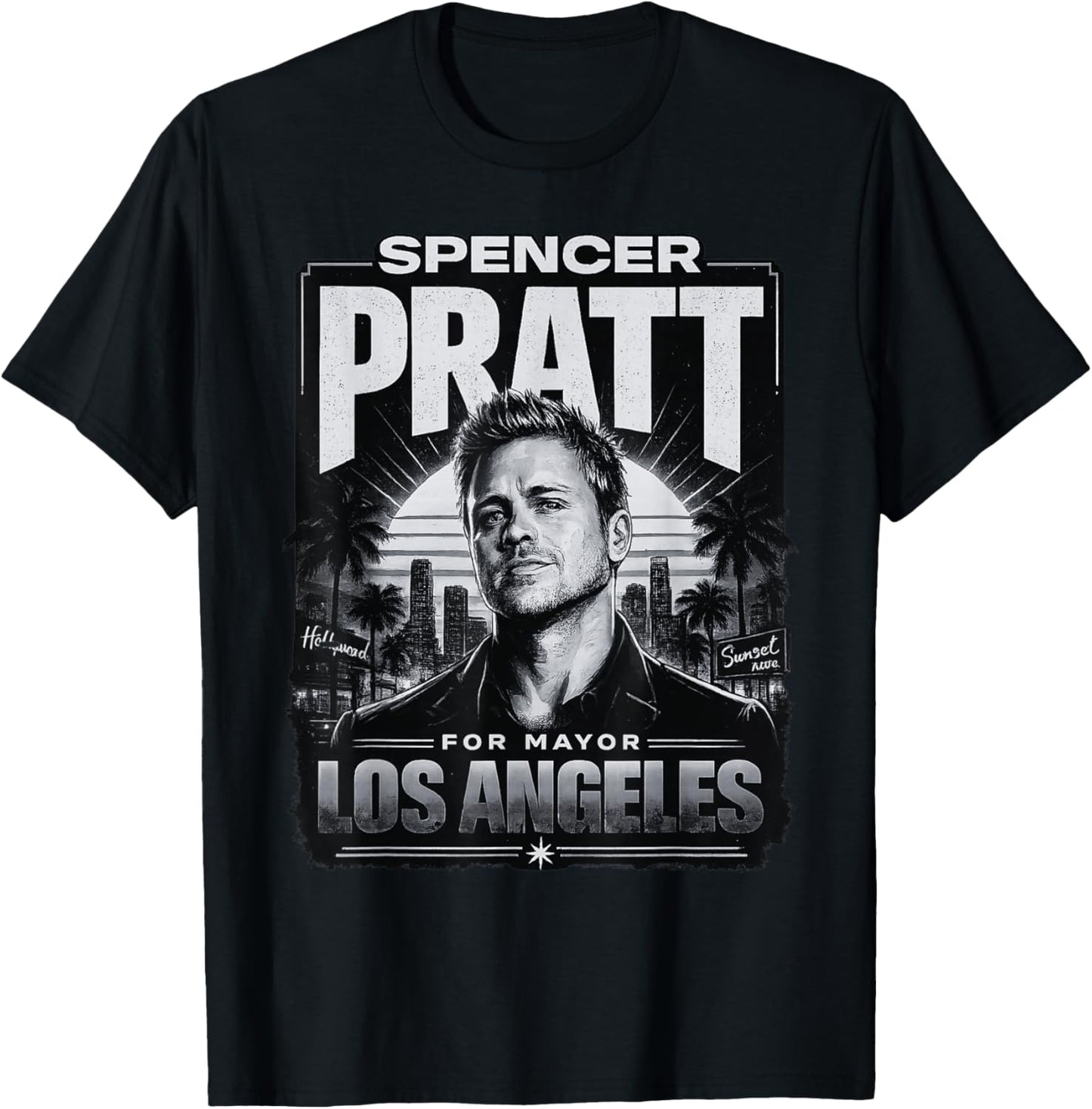 Spencer Pratt for LA Mayor California Humor Design T-Shirt - T-Shirt | Black