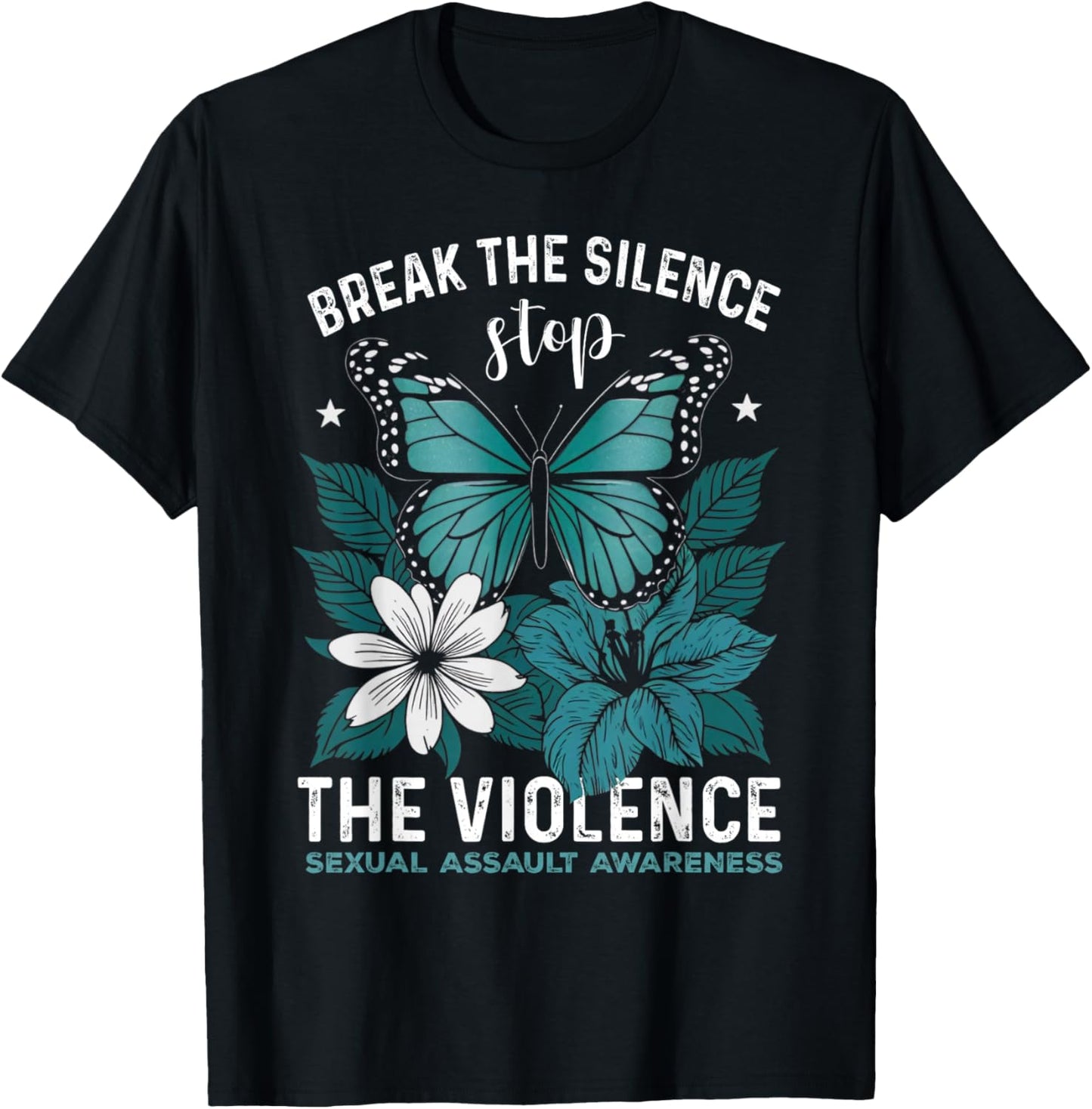 Stop The Violence End Silence- Sexual Assault Awareness T-Shirt - T-Shirt | Black