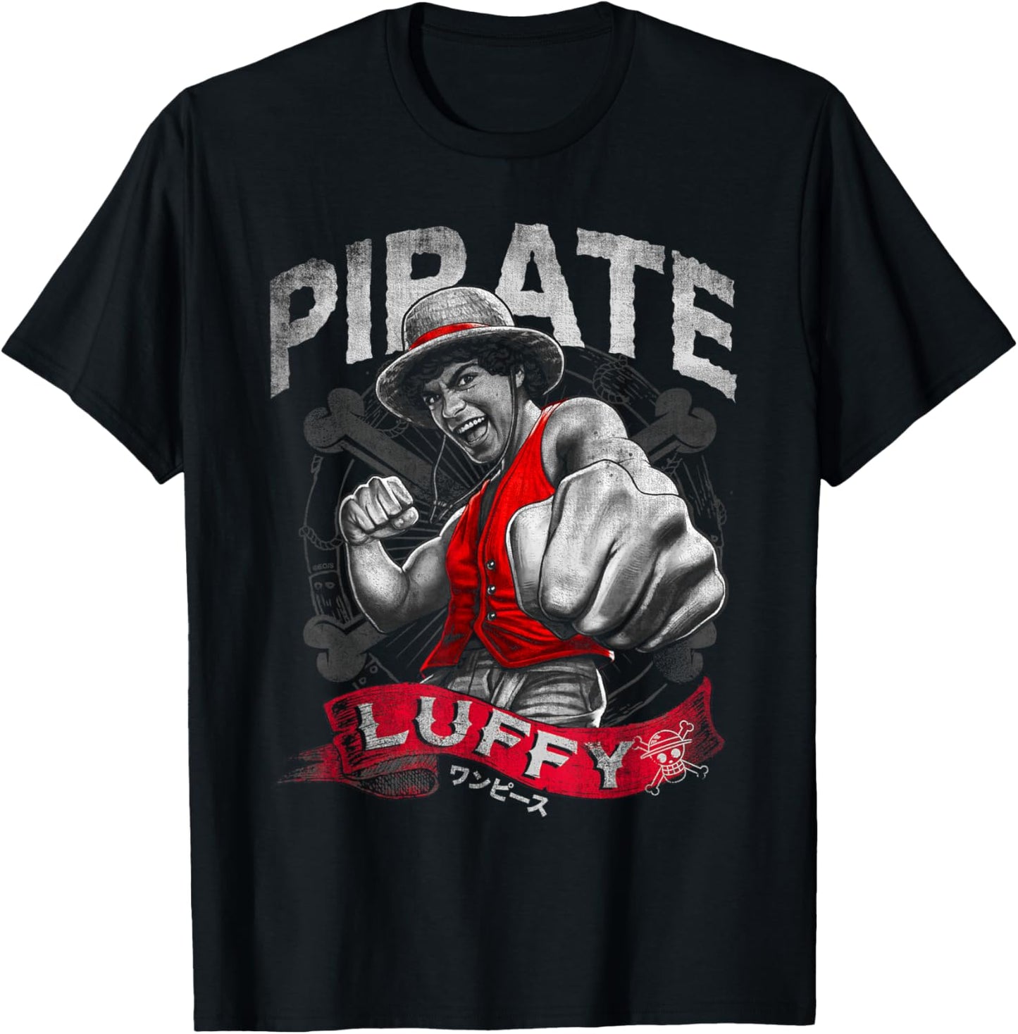 One Piece Pirate Luffy T-Shirt - T-Shirt | Black