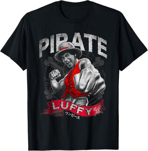 One Piece Pirate Luffy T-Shirt - T-Shirt | Black
