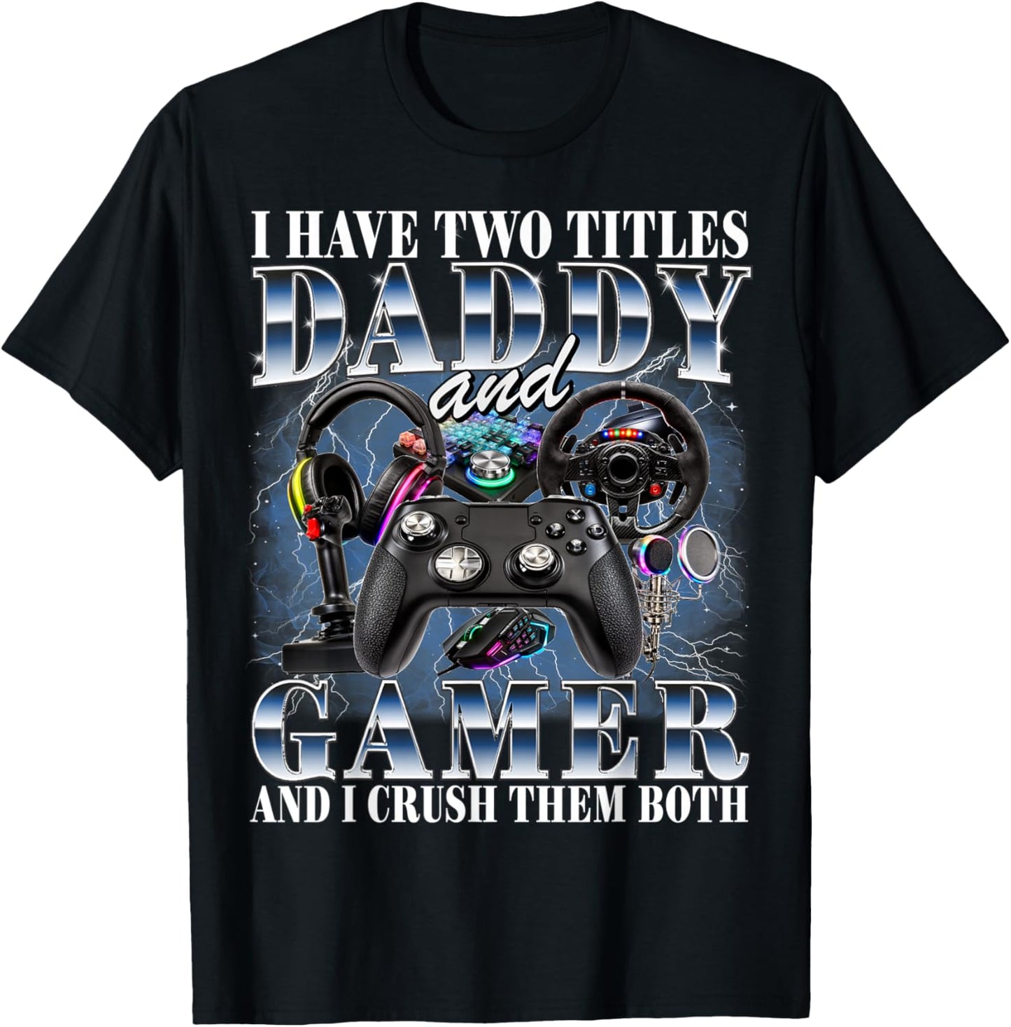 Gamer Dad Gaming Daddy 90s Style Video Game Lover T-Shirt - T-Shirt | Black