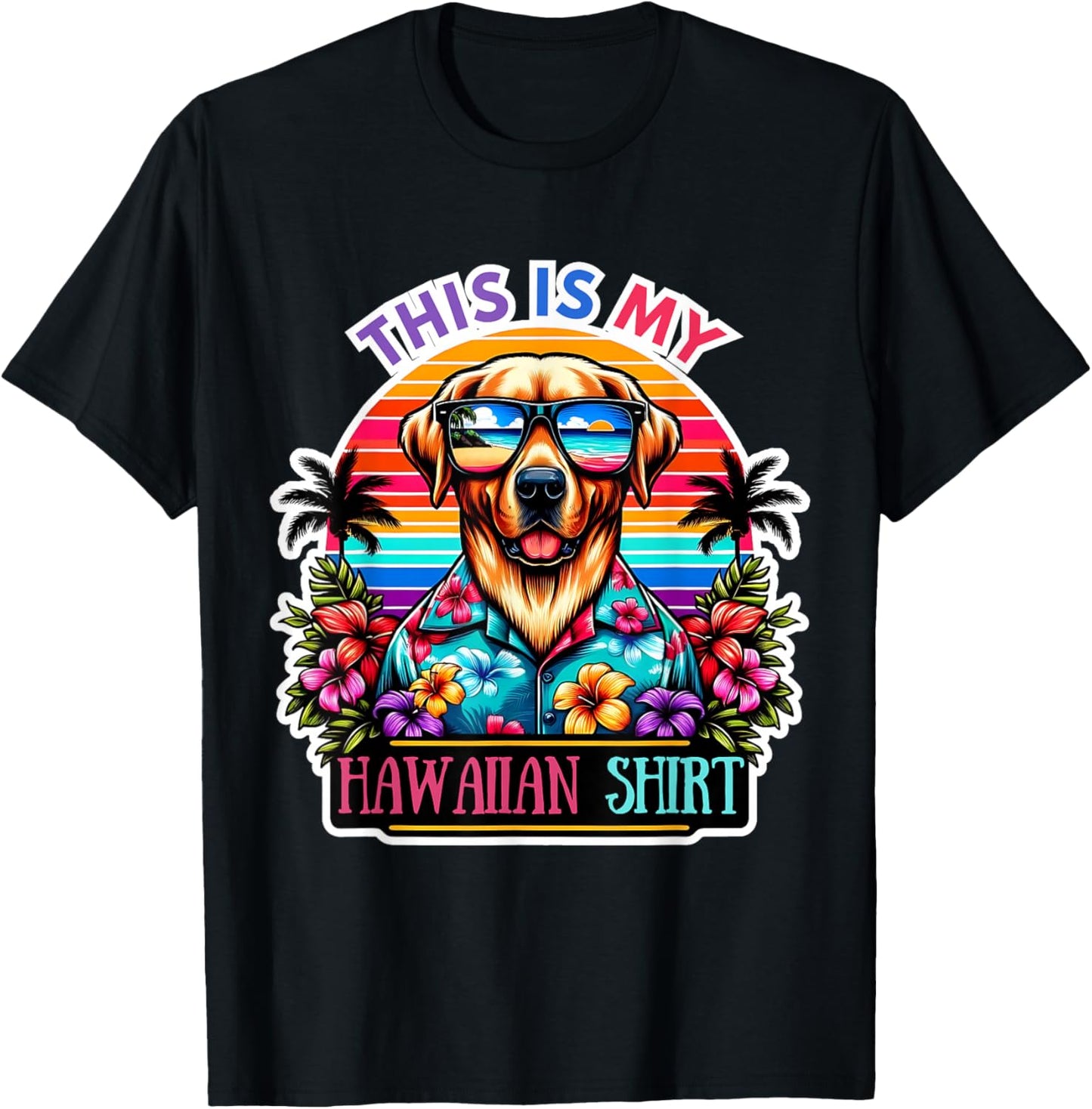 This Is My Hawaiian Shirt Funny Dog Oahu Hawaii Party T-Shirt - T-Shirt | Black