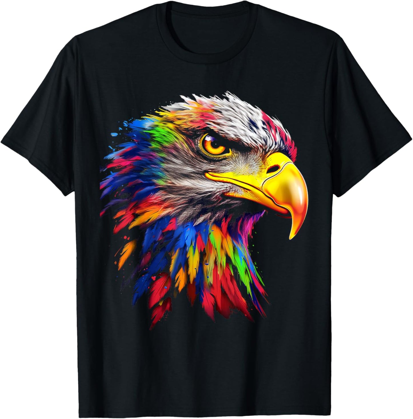 Adlergesicht Kunst Tier bunt Druck Grafik Vogel Adler T-Shirt - T-Shirt | Black