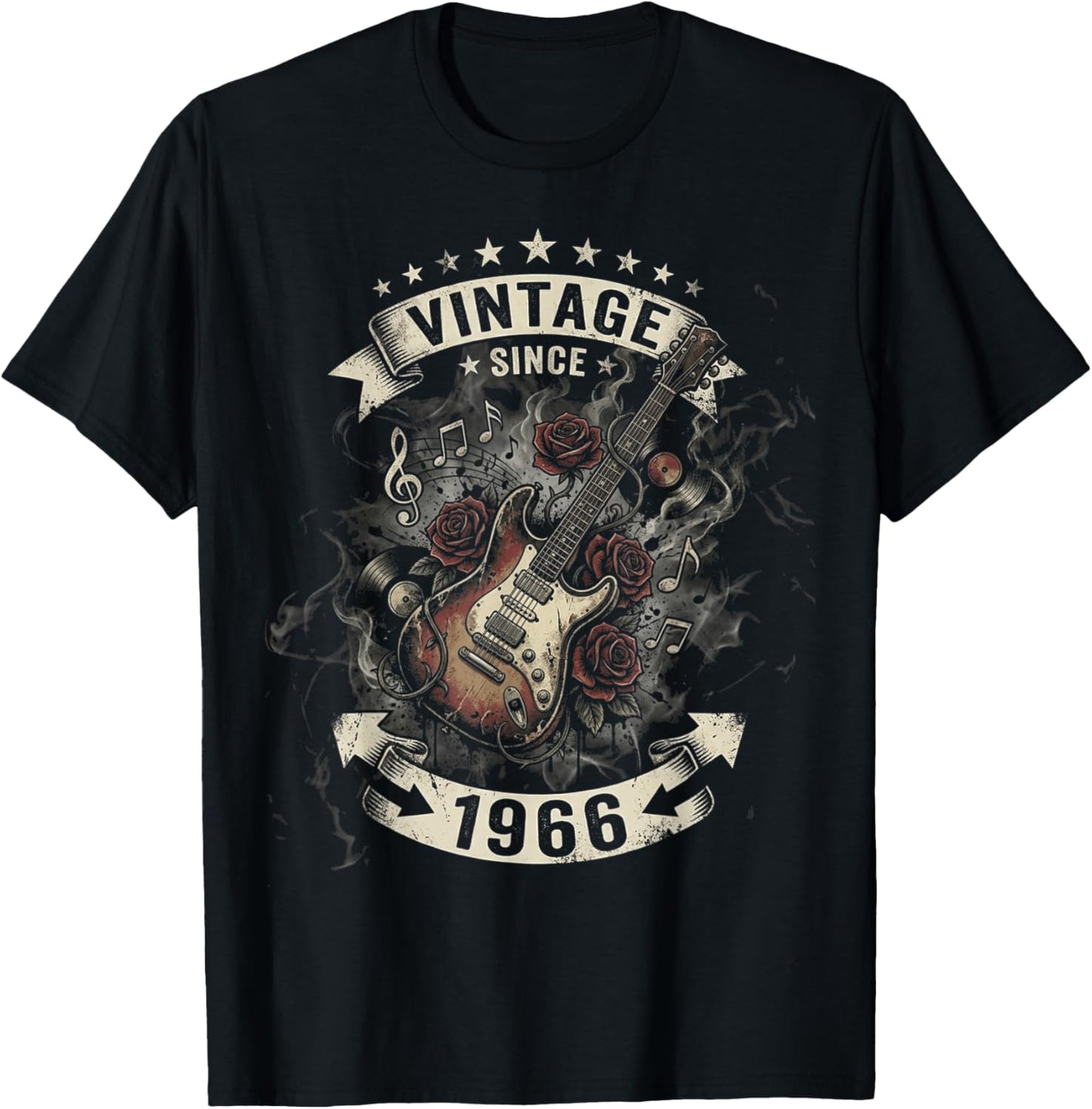Gitarre zum 60. Geburtstag, Vintage-Stil, seit 1966, 60 Jahre alt T-Shirt - T-Shirt | Black