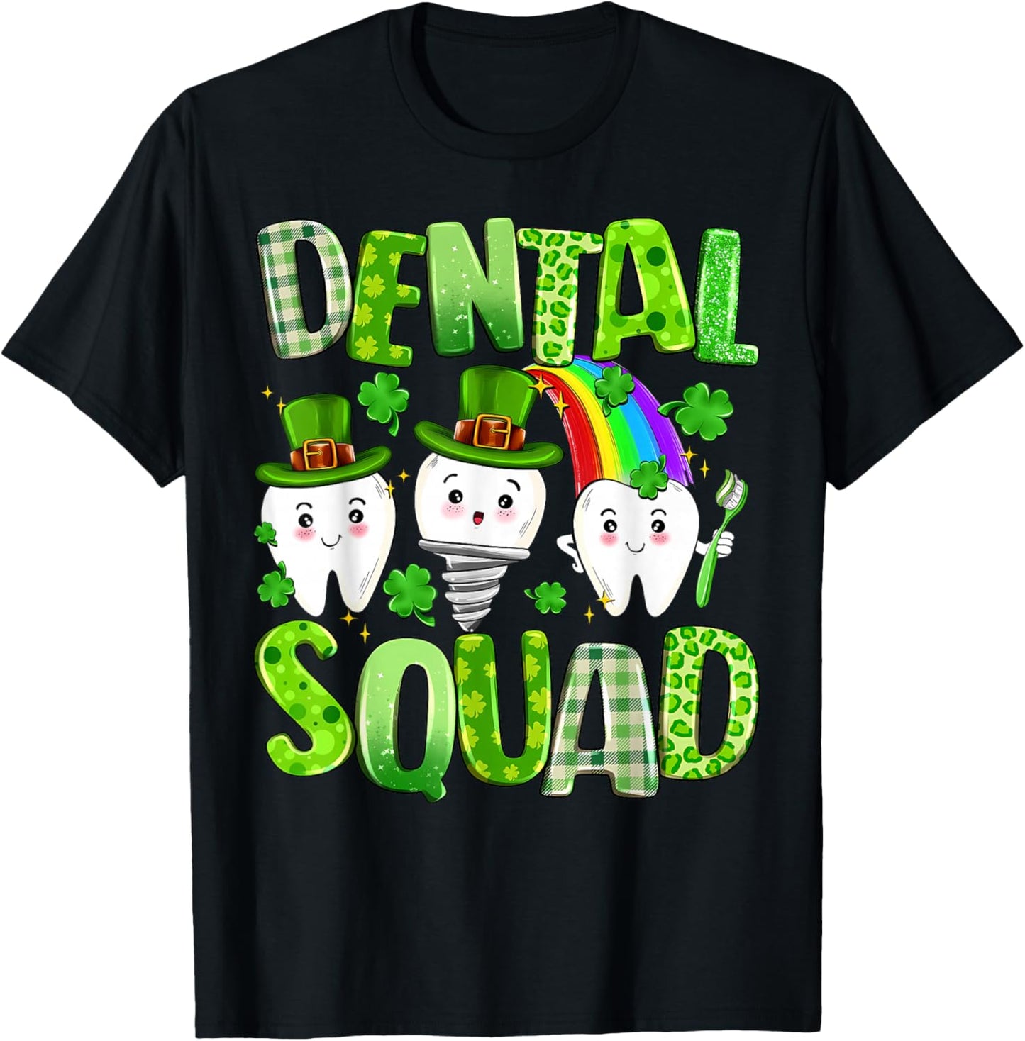 Dental Squad St. Patrick's Day Irish Dental Assistance Tooth T-Shirt - T-Shirt | Black