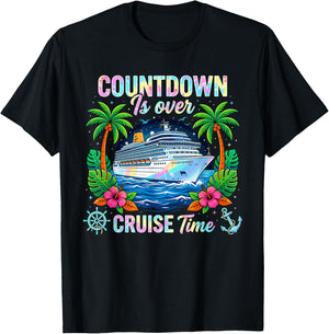 Countdown is Over It's Cruise Time Family Cruise 2026 Summer T-Shirt - T-Shirt | Black
