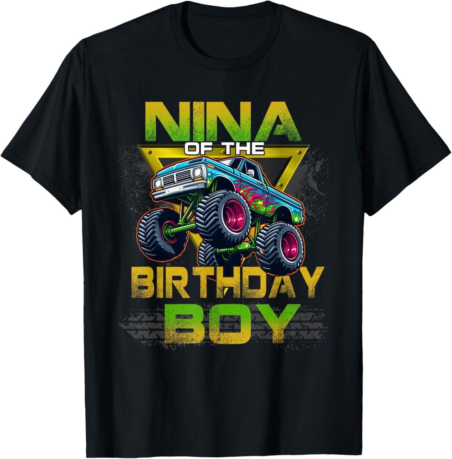 Nina of The Birthday Boy Monster Truck Birthday Family T-Shirt - T-Shirt | Black