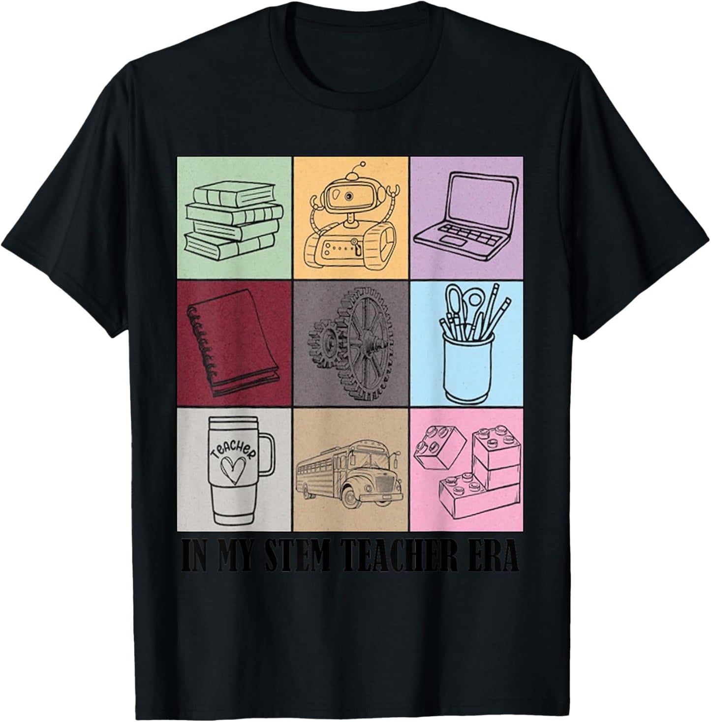 funny STEM Teacher Quote In My STEM Teacher Era Cool Teacher T-Shirt - T-Shirt | Black