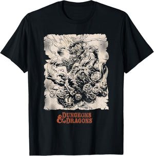 Dungeons & Dragons Retro Beholder Combat T-Shirt - T-Shirt | Black