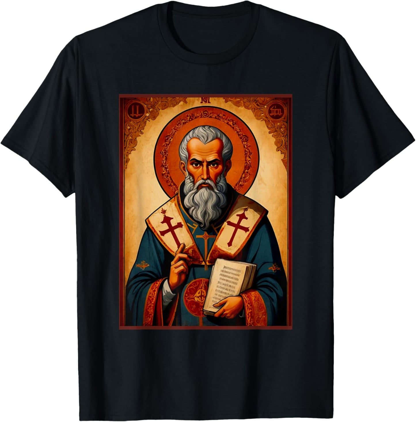 St. Ignatius of Antioch Greek Eastern Orthodox Byzantine Art T-Shirt - T-Shirt | Black