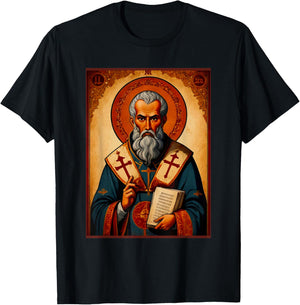 St. Ignatius of Antioch Greek Eastern Orthodox Byzantine Art T-Shirt - T-Shirt | Black