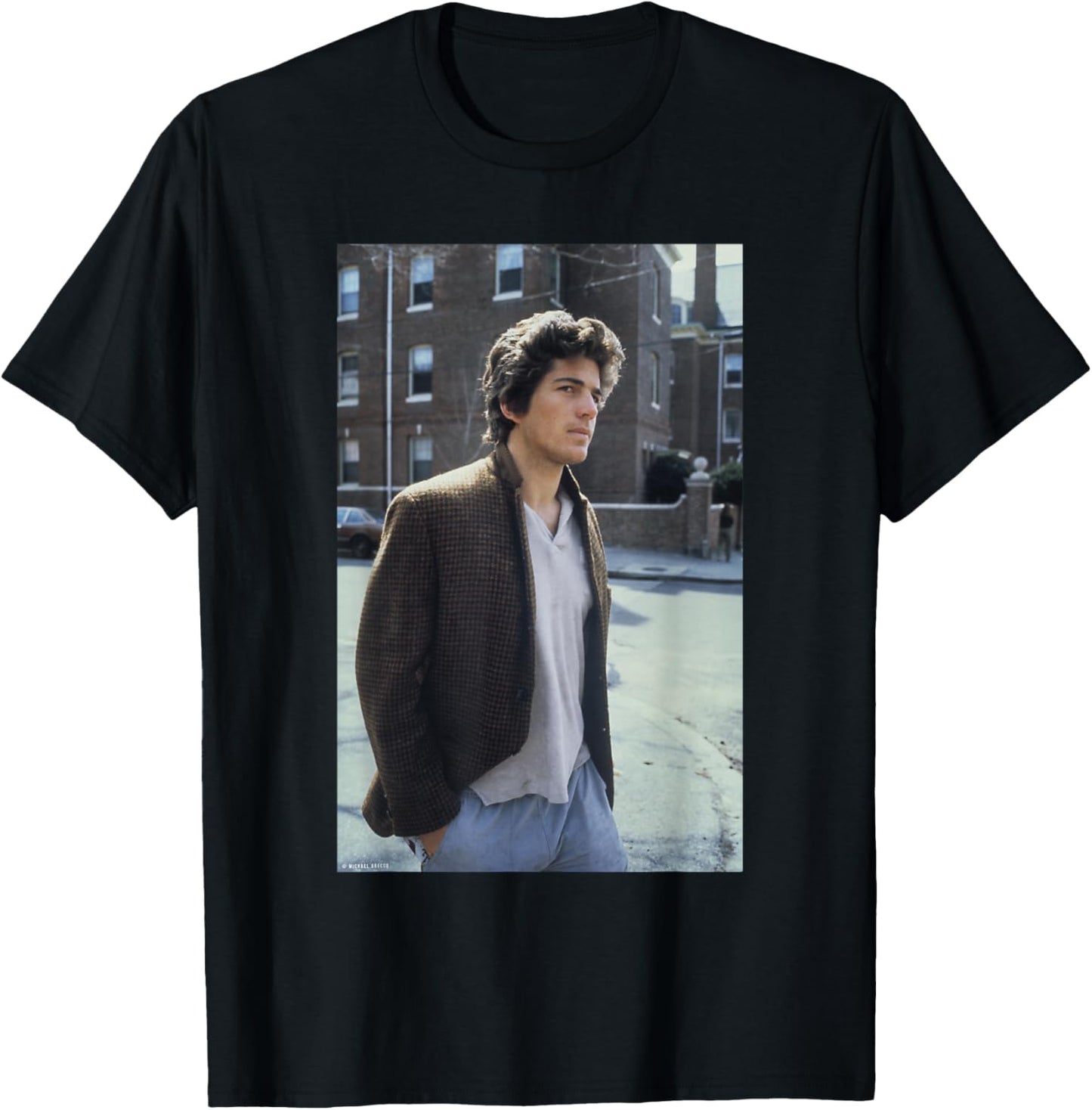 Journalist John F Kennedy JFK Jr by Michael Grecco T-Shirt - T-Shirt | Black