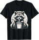 Raccoon Eating Ramen Shirt Instant Noodle Cup Racoon Lover T-Shirt - T-Shirt | Black