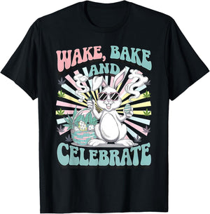 Easter Bunny Marijuana Cannabis Stoned 420 Weed Happy 420 T-Shirt - T-Shirt | Black