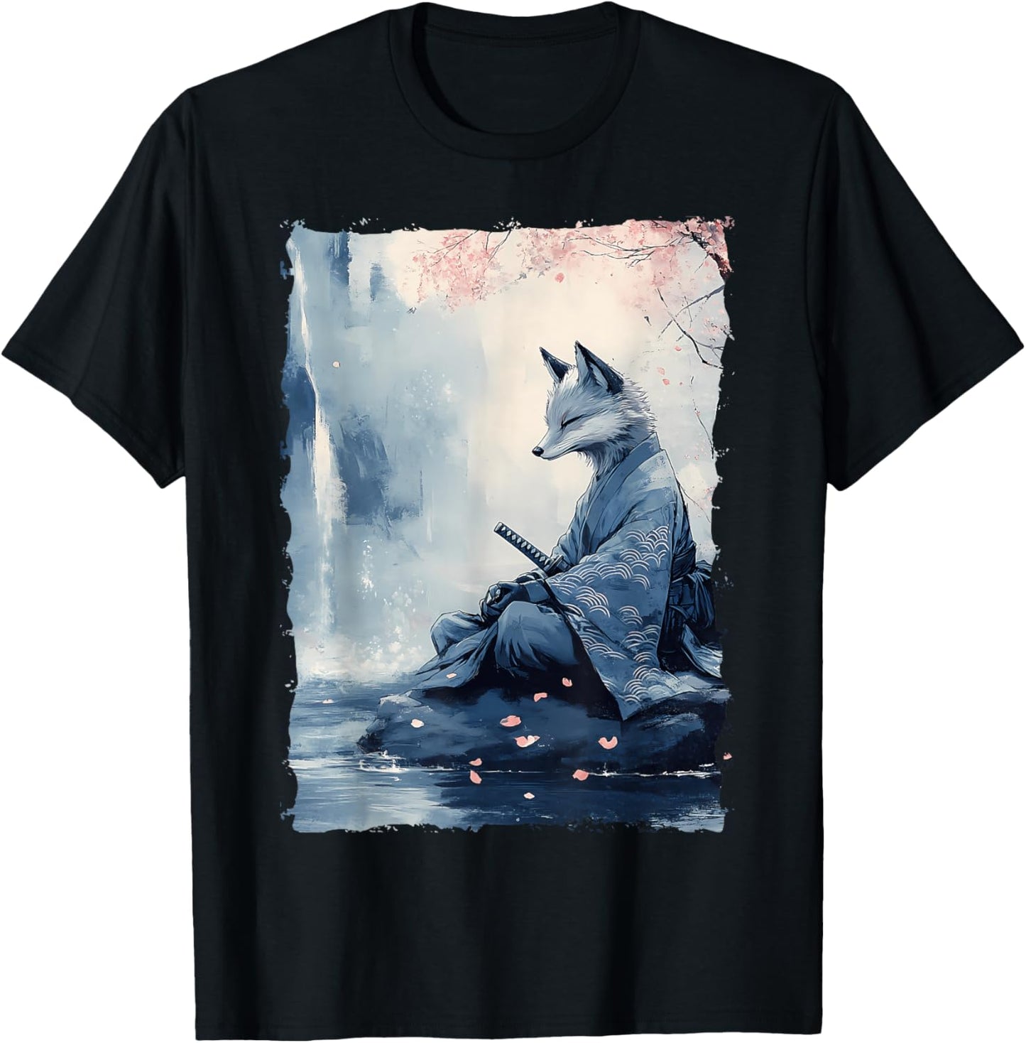 Kitsune Samurai Warrior Japan Myth Fox Spirit T-Shirt - T-Shirt | Black