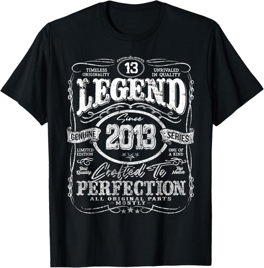 Vintage 2013 Limited Edition Shirt 13 Year Old 13th Birthday T-Shirt - T-Shirt | Black