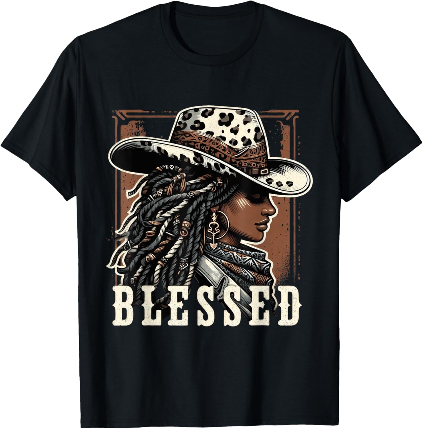 Vintage Black Western Cowgirl African Christian Cowgirl T-Shirt - T-Shirt | Black
