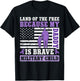 Land of The Free Because My Daddy is Brave Military Child T-Shirt - T-Shirt | Black
