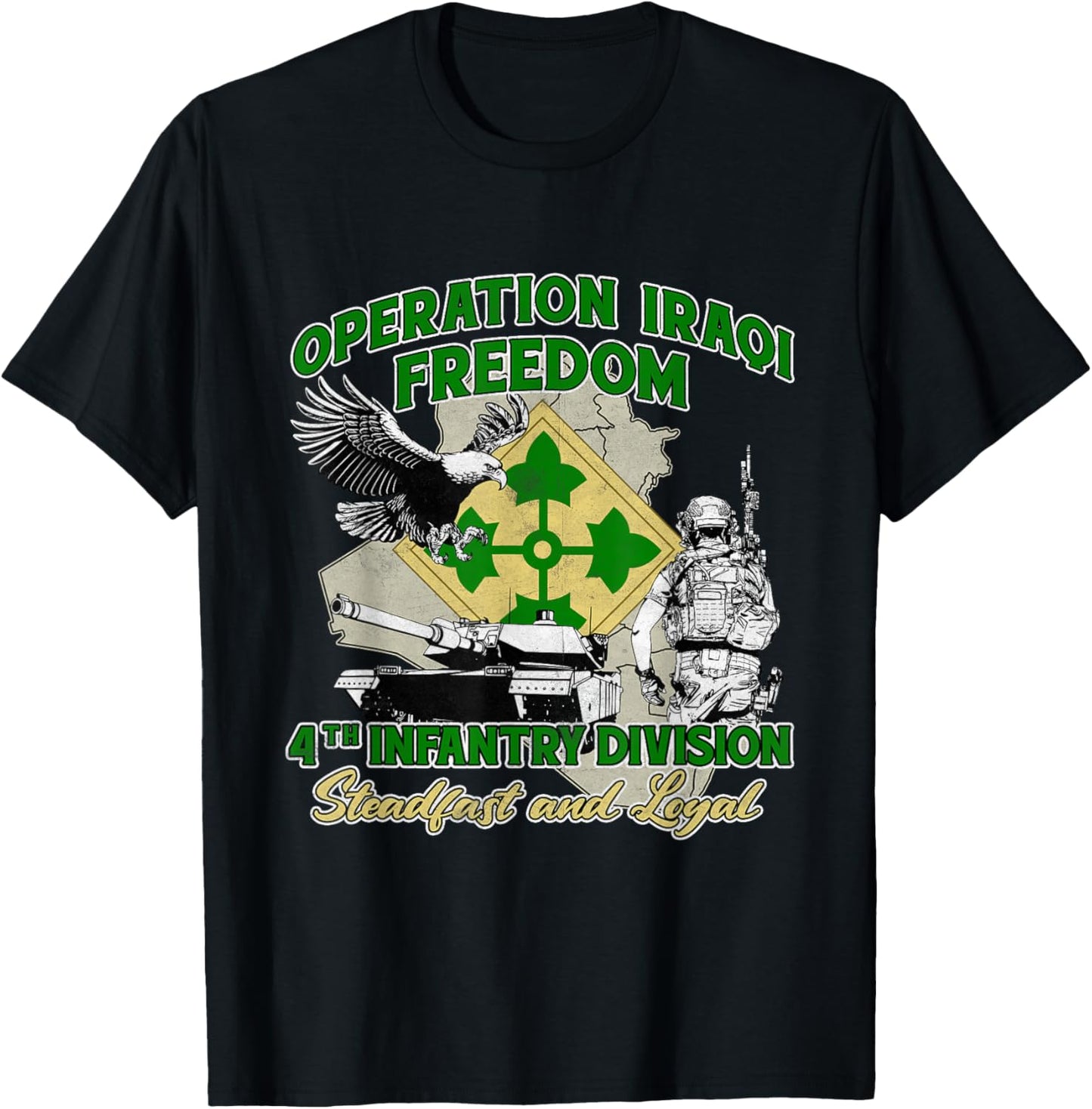 4th Infantry Division - Operation Iraqi Freedom OIF Veteran T-Shirt - T-Shirt | Black