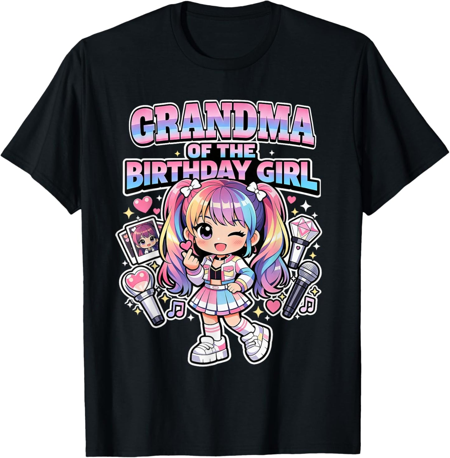 Grandma of Birthday Girl Korean Popular Music K-pop Lovers T-Shirt - T-Shirt | Black
