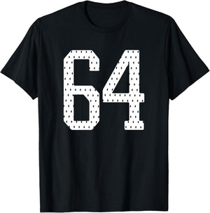 Number 64 Sports Team 64th Jersey Varsity Birthday Football T-Shirt - T-Shirt | Black