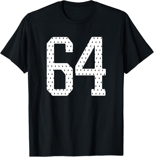 Number 64 Sports Team 64th Jersey Varsity Birthday Football T-Shirt - T-Shirt | Black
