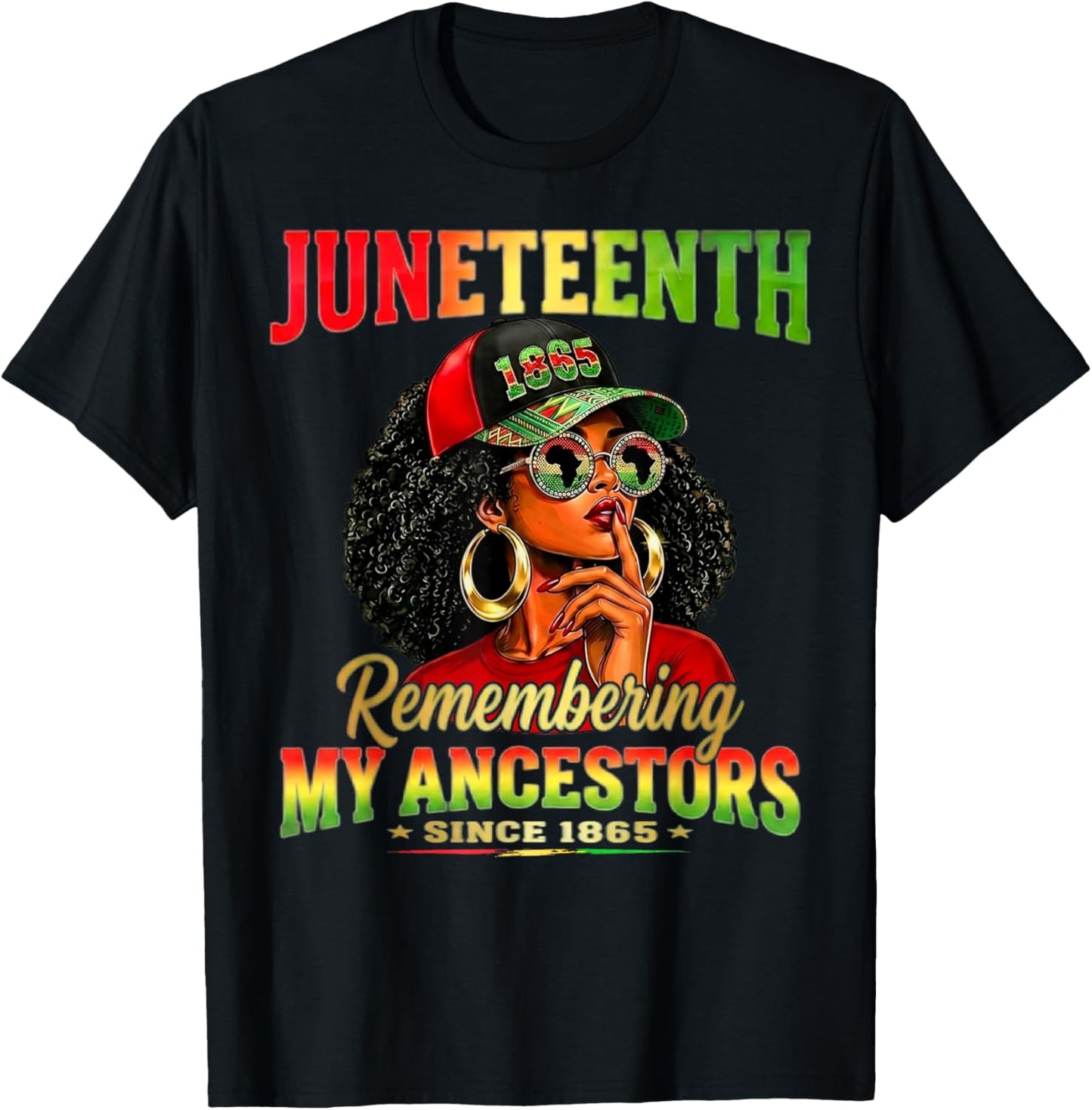 Juneteenth Remembering My Ancestors Black African Women Afro T-Shirt - T-Shirt | Black