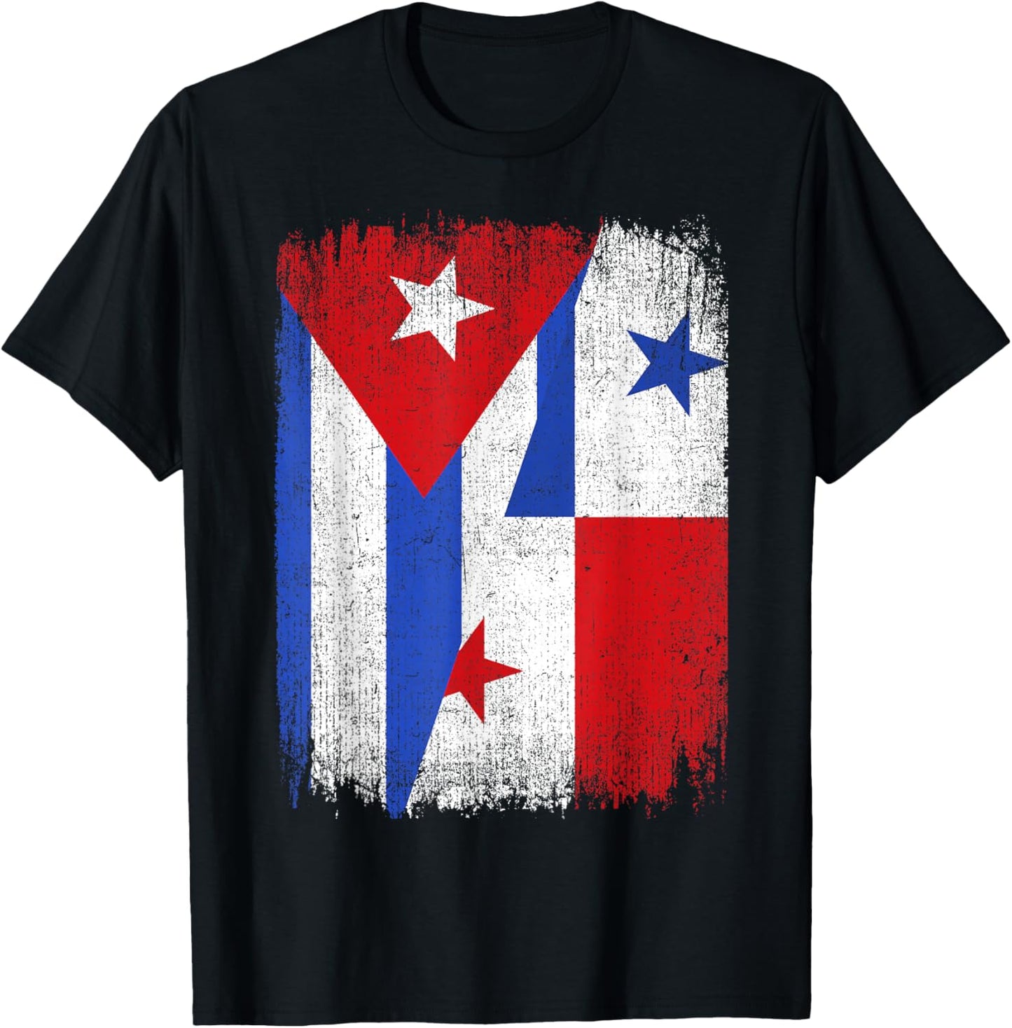 Half Cuba Panama Flag Cuban Panamanian Pride Roots T-Shirt - T-Shirt | Black